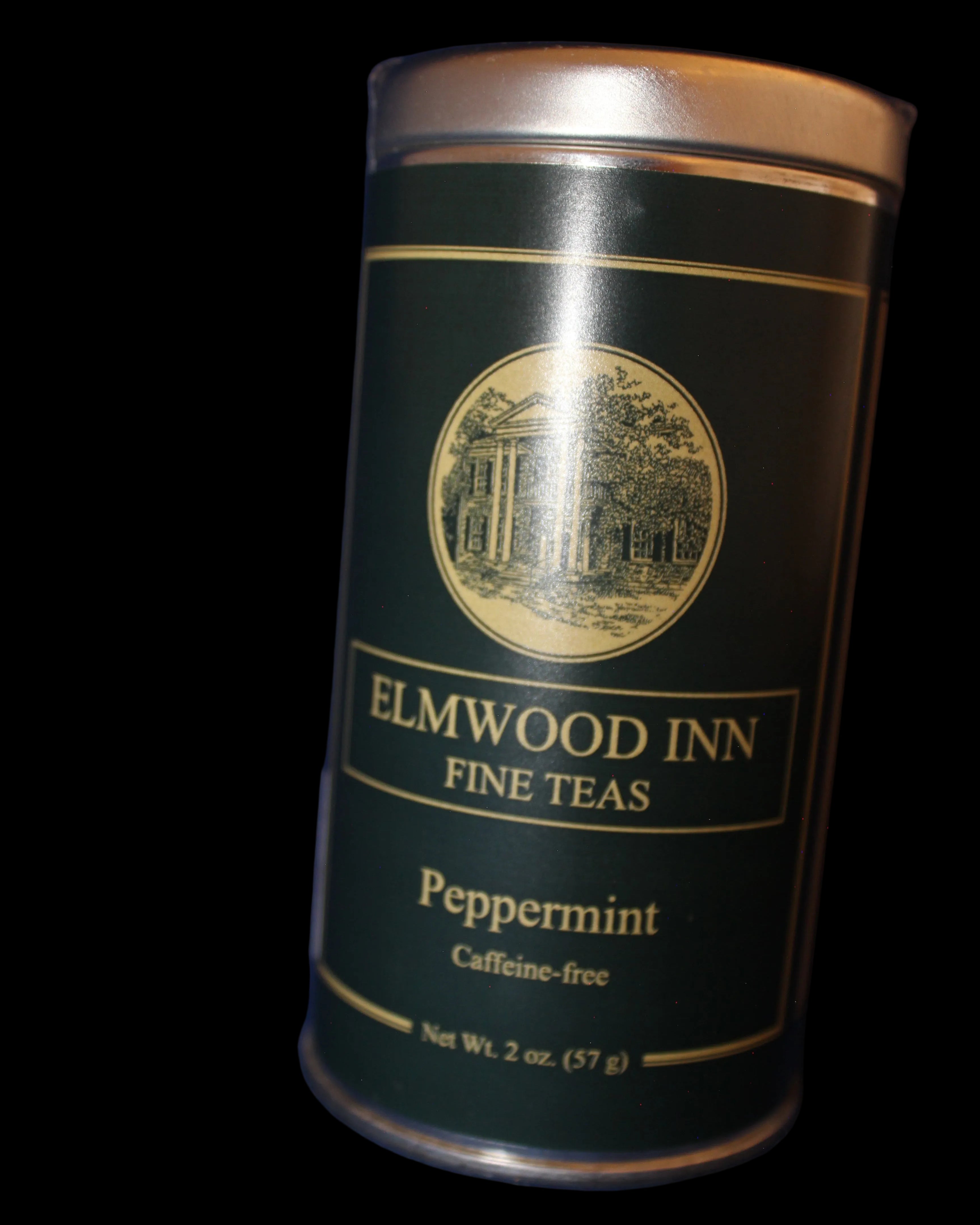 Tea canister with Elmwood Inn label
