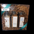 out of the box cajun seasoning and ancho mommas coffee rub in a gift box
