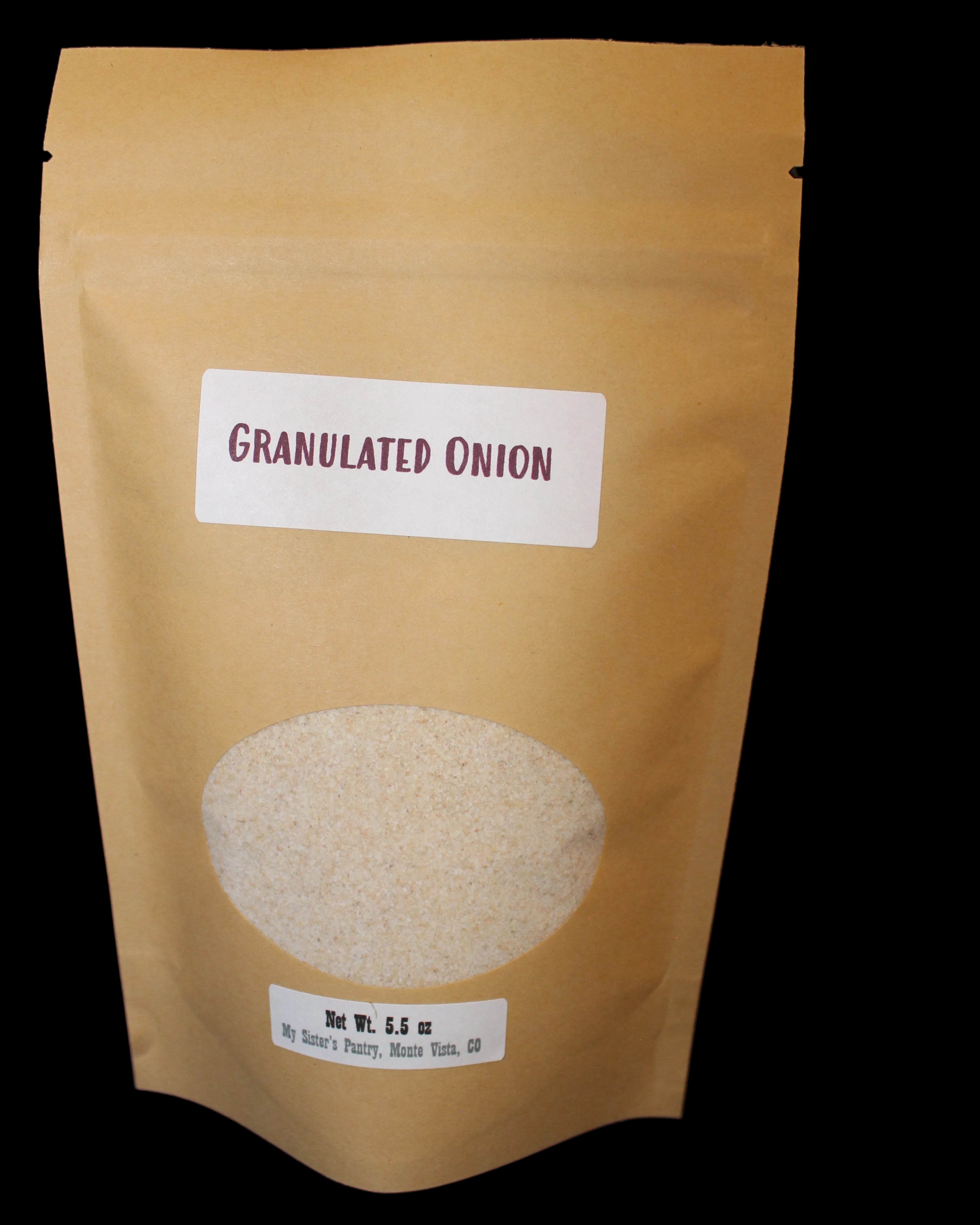 Brown package of granulated onion 