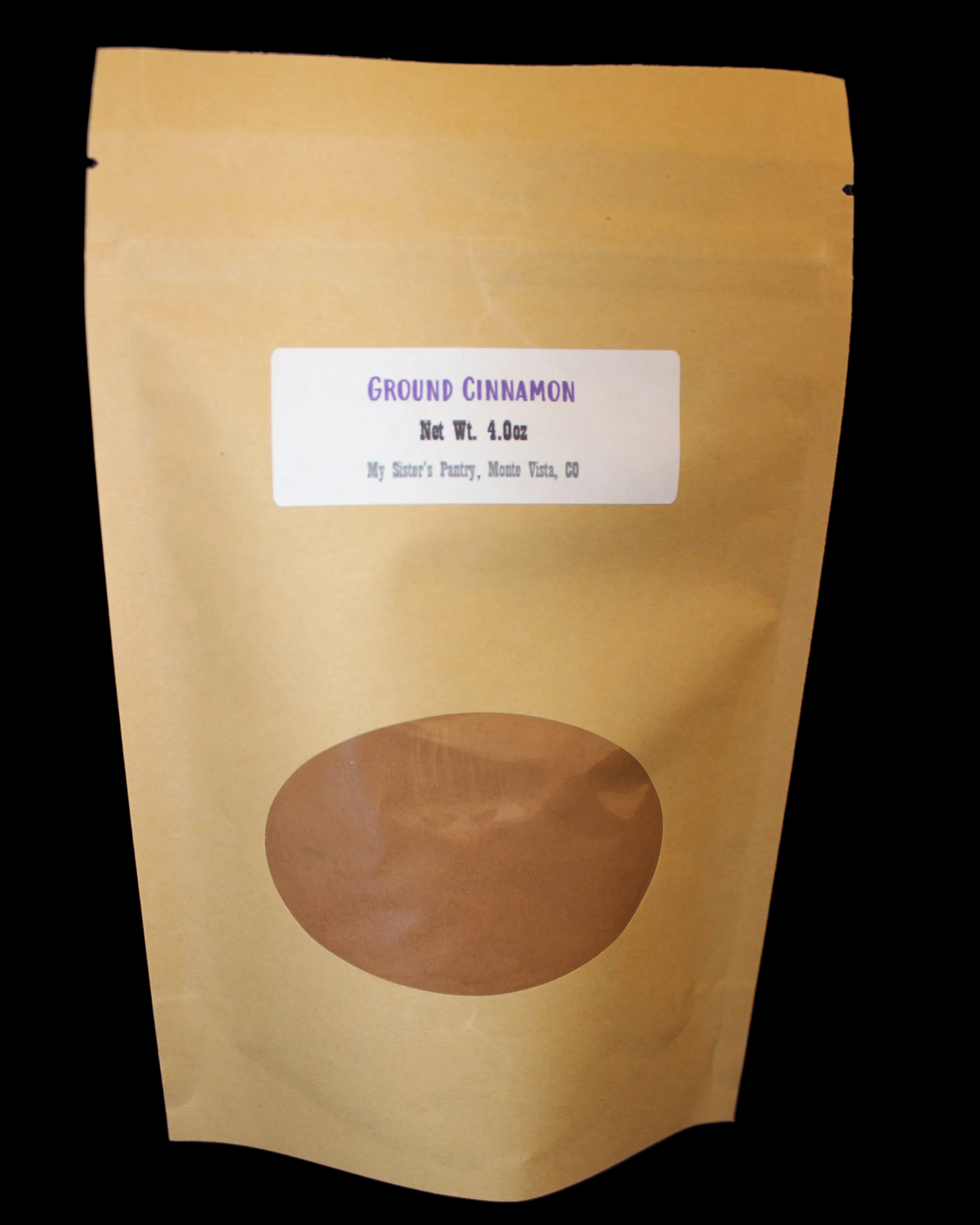 Kraft paper packaging of ground cinnamon