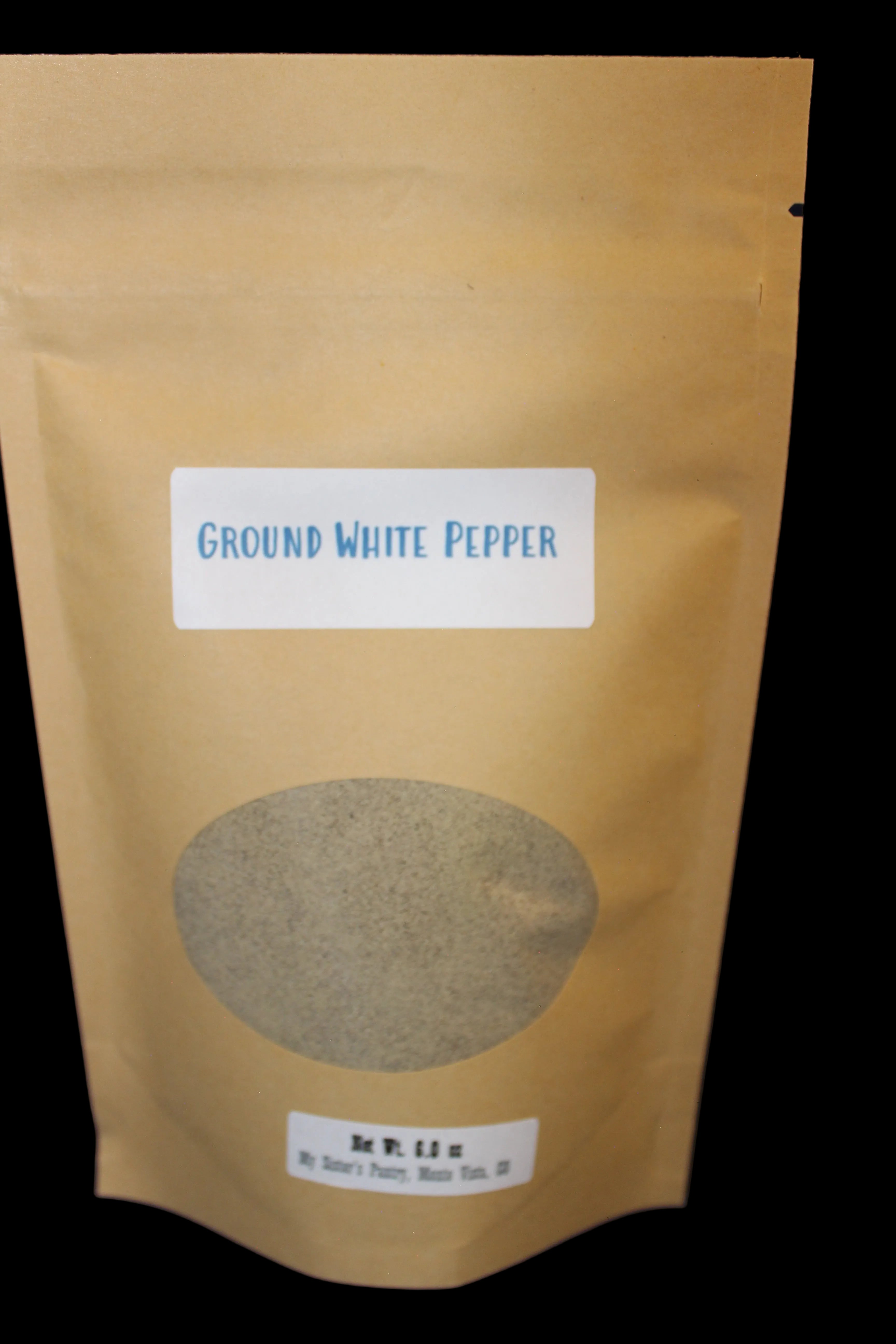 Package of ground white pepper 