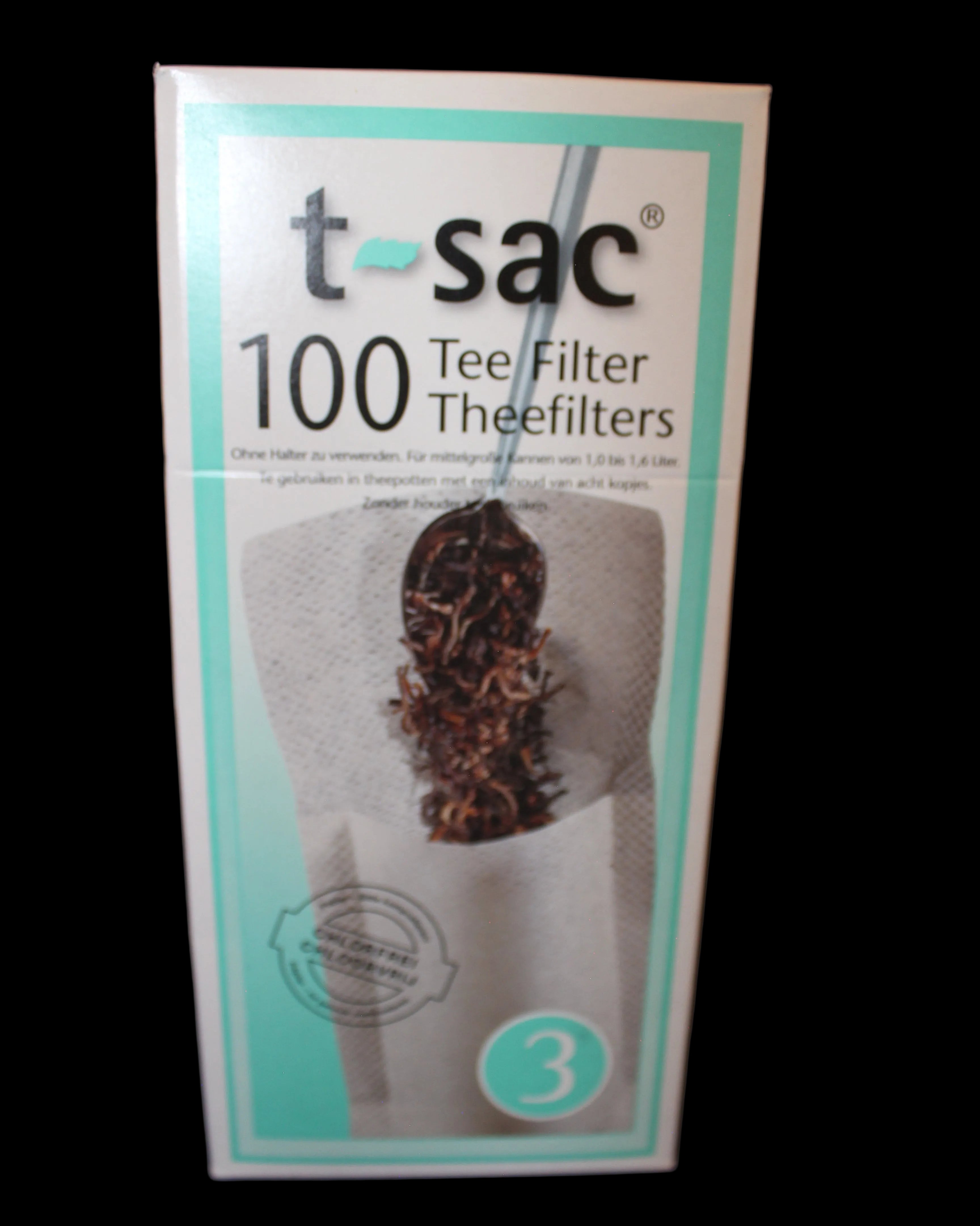 Pack of 100 Tee Filter Theefilters by tsac on a dark background